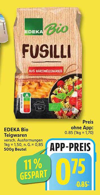 EDEKA Bio Fusilli 500g Teigwaren