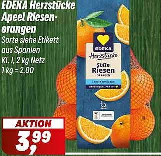 EDEKA Herzstücke Apee Riesenorangen 2 kg für nur 3,99 €