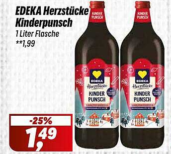 EDEKA Herzstücke Kinderpunsch 1 Liter Flasche