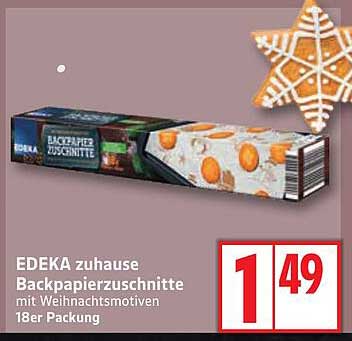 EDEKA zuhause Backpapierzuschnitte mit Weihnachtsmotiven 18er Packung