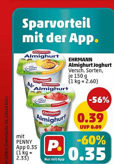 EHRMANN Almighurt Joghurt - Verschiedene Sorten, je 150 g