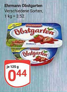 Ehrmann Obstgarten - Verschiedene Sorten, 125 g