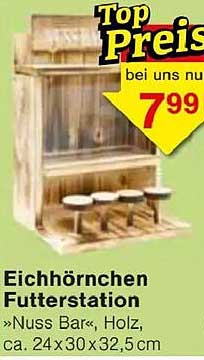 Eichhörnchen Futterstation "Nuss Bar" aus Holz