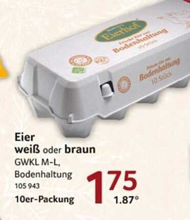 Eier weiß oder braun, 10er-Packung