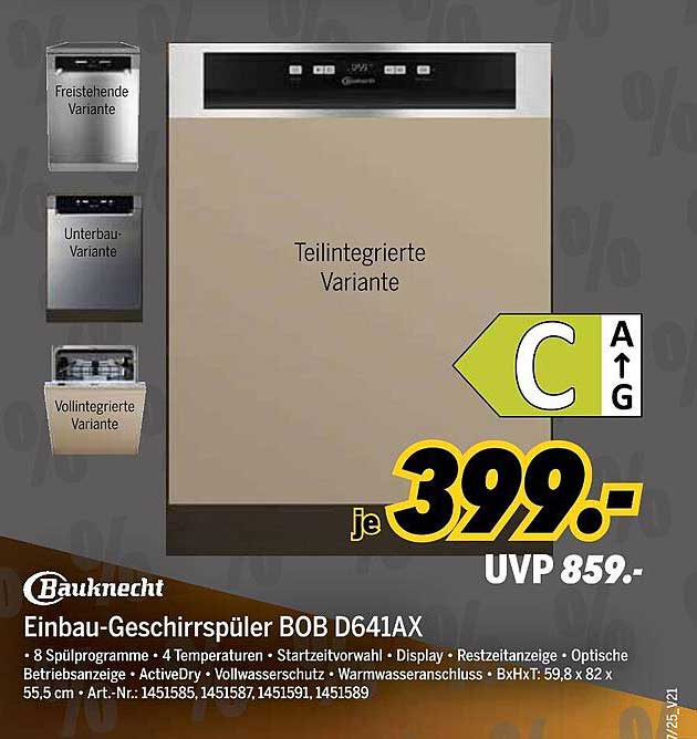 Einbau-Geschirrspüler BOB D641AX von Bauknecht