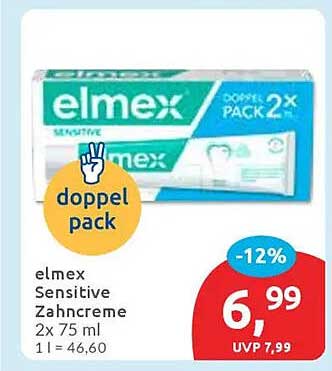 elmex Sensitive Zahnpasta Doppelpack 2x75ml