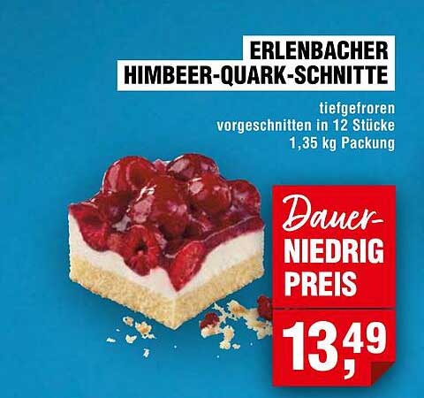 ERLENBACHER HIMBEER-QUARK-SCHNITTE