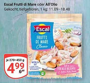 Escal Frutti di Mare oder All'Olio, 1 kg