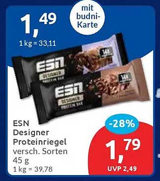 ESN Designer Proteinriegel - verschiedene Sorten 45 g