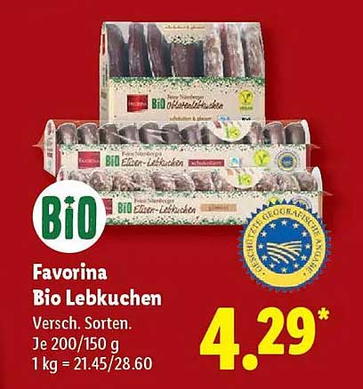 Favorina Bio Lebkuchen - Verschiedene Sorten