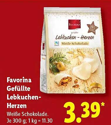 Favorina Gefüllte Lebkuchen-Herzen
