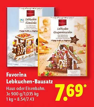 Favorina Lebkuchen-Bausatz - Haus oder Eisenbahn