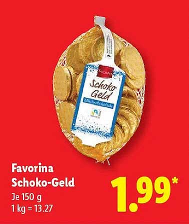 Favorina Schoko-Geld 150 g - Milchschokolade