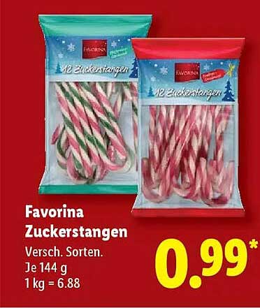 Favorina Zuckerstangen - Verschiedene Sorten