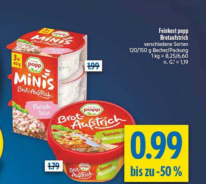 Feinkost Popp Brotaufstrich verschiedene Sorten