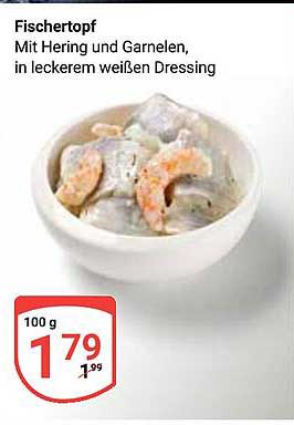 Fischertopf mit Hering und Garnelen, in leckerem weißen Dressing