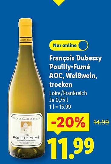 François Dubessy Pouilly-Fumé AOC, Weißwein, trocken