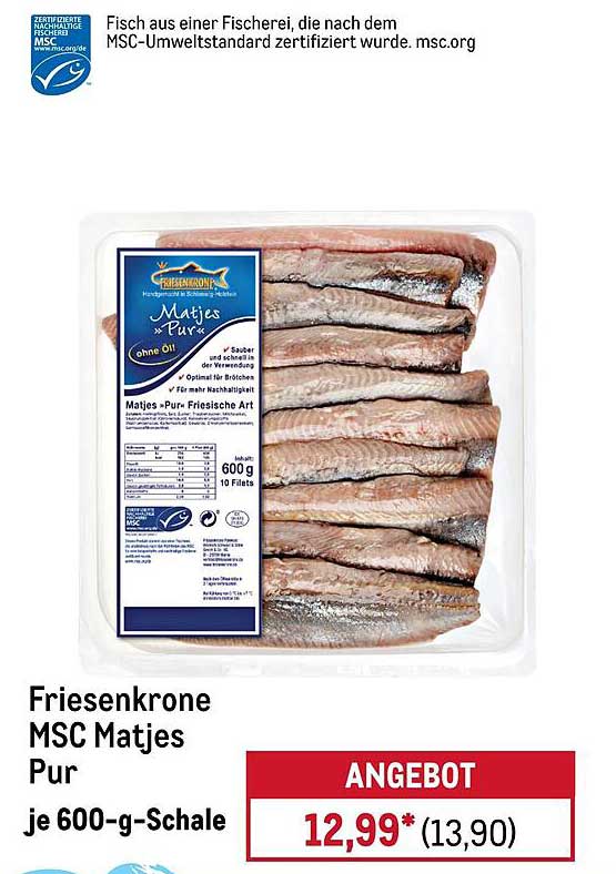 Friesenkrone MSC Matjes Pur je 600-g-Schale