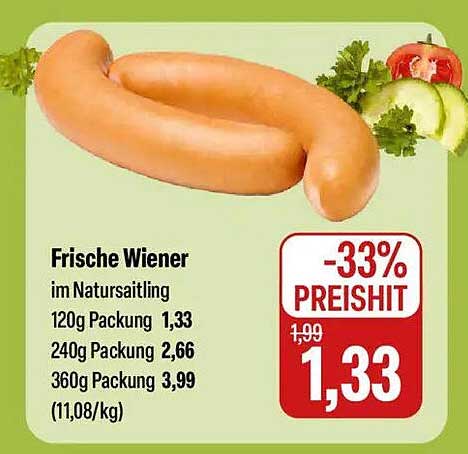 Frische Wiener im Naturdarm