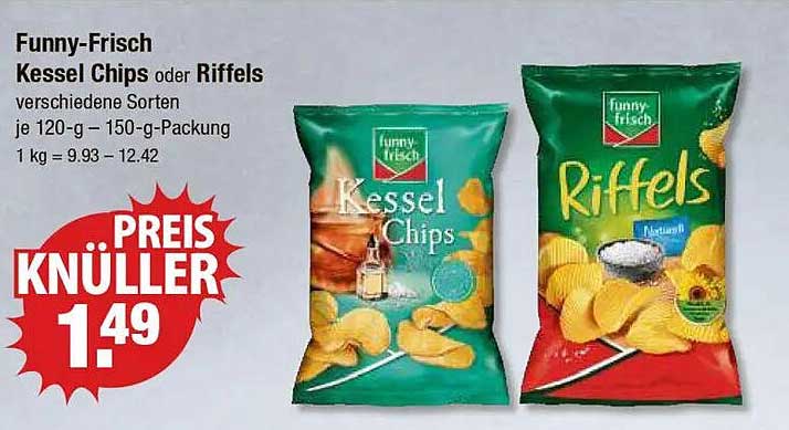 Funny-Frisch Kessel Chips oder Riffels - Preis Knüller!