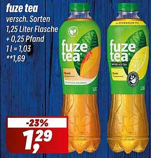 Fuze Tea - verschiedene Sorten 1,25 Liter Flasche