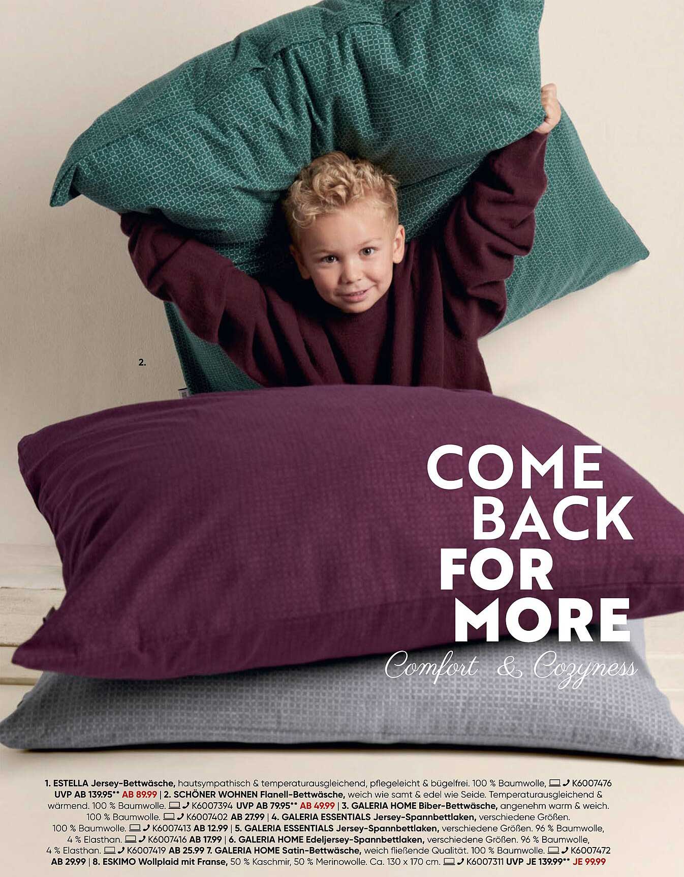 GALERIA ESSENTIALS Jersey-Spannbettlaken, verschiedenen Größen.