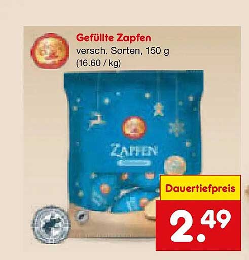 Gefüllte Zapfen, verschieden Sorten, 150 g
