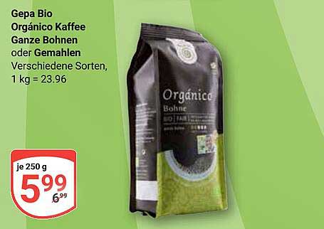 Gepa Bio Orgánico Kaffee Ganze Bohnen oder Gemahlen