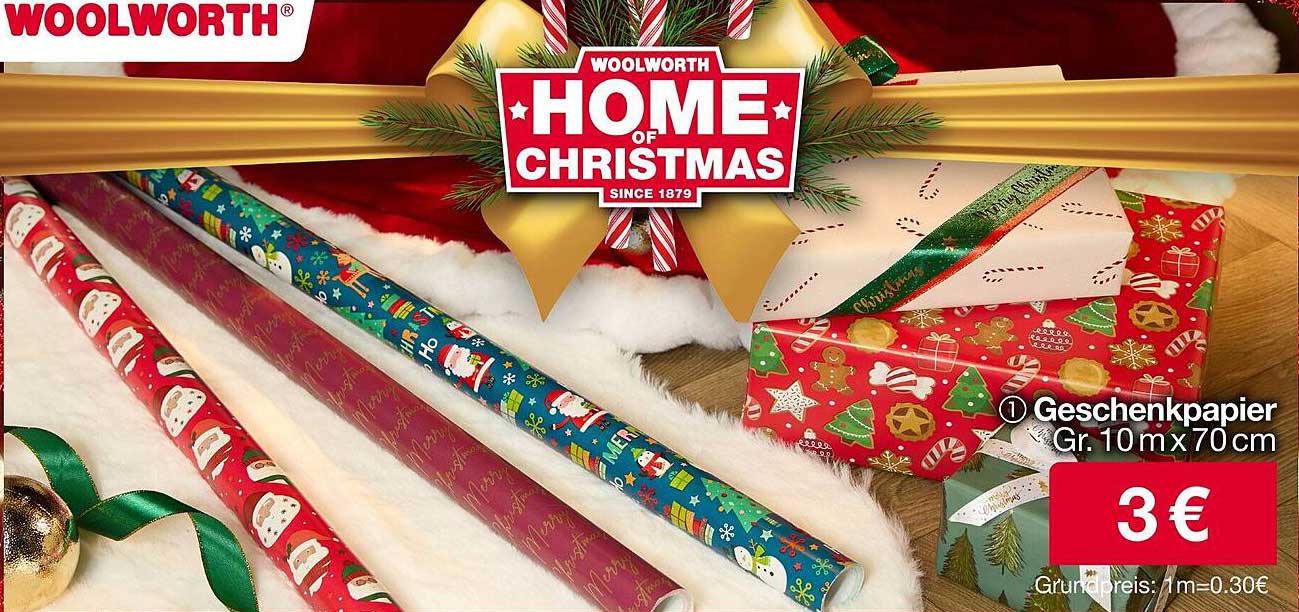 Geschenkpapier 10 m x 70 cm - Weihnachtliche Designs