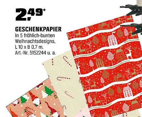 GESCHENKPAPIER - In 5 fröhlich-bunten Weihnachtsdesigns