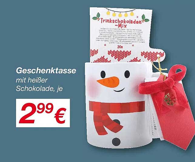 GeschenkTasse mit heißer Schokolade, je