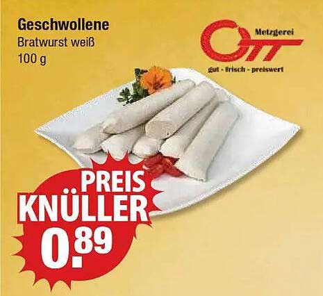 Geschwollene Bratwurst weiß 100 g