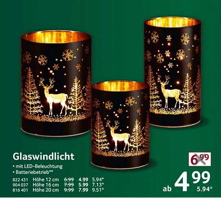 Glaswindlicht mit LED-Beleuchtung
