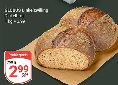GLOBUS Dinkelzwilling Dinkelbrot, 750 g