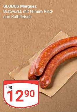 GLOBUS Merguez Bratwurst, mit feinem Rind- und Kalbfleisch