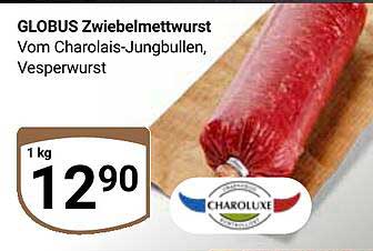 GLOBUS Zwiebelmettwurst vom Charolais-Jungbullen, Vesperwurst