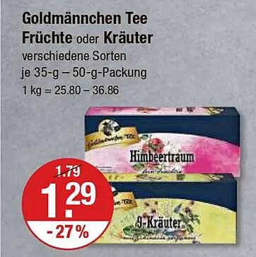 Goldmännchen Tee Früchte oder Kräuter