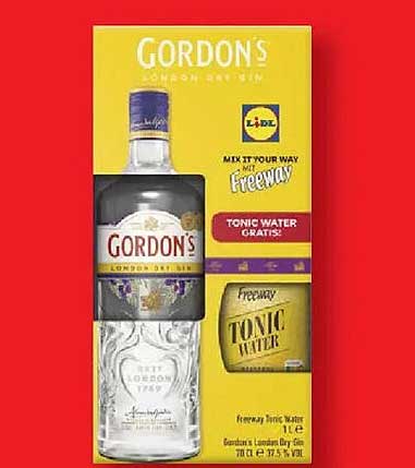 Gordon's London Dry Gin mit Freeway Tonic Water Gratis