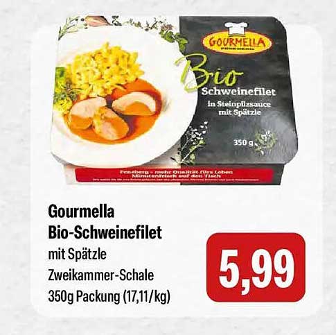 Gourmella Bio-Schweinefilet mit Spätzle