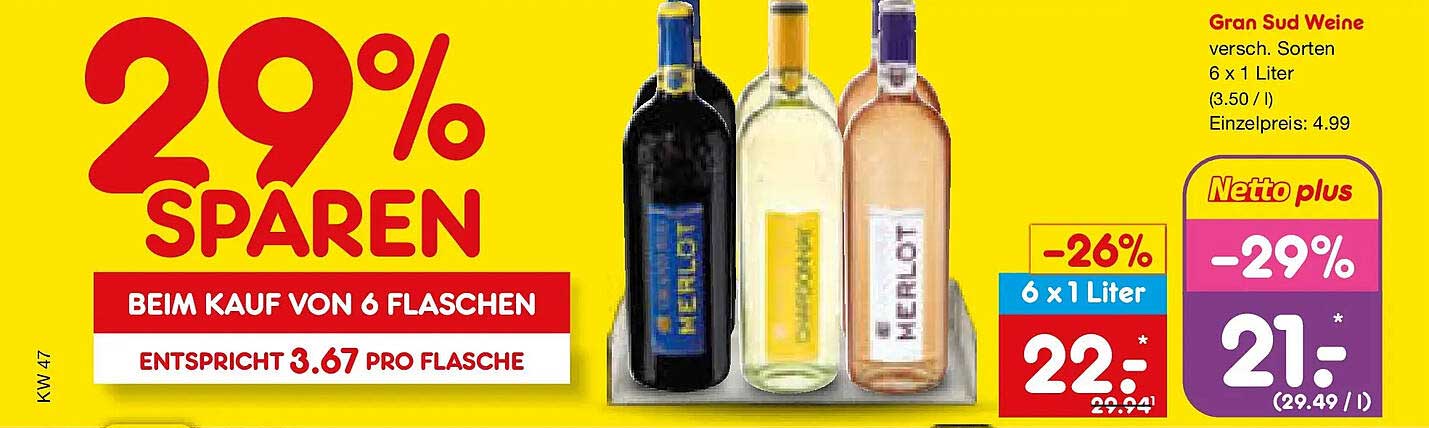 Gran Sud Weine - 6 x 1 Liter