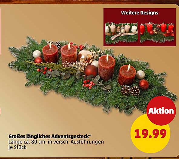 Großes längliches Adventsgesteck