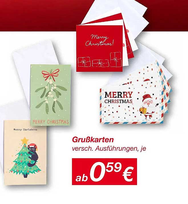 Grußkarten verschiedene Ausführungen, je ab 0,59 €
