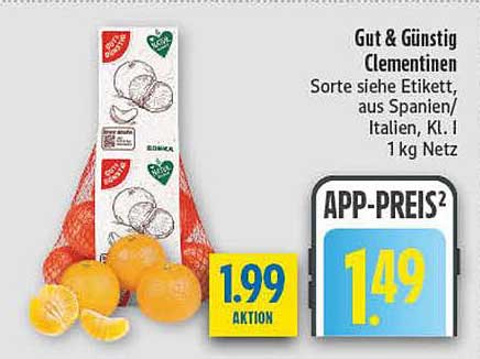 Gut & Günstig Clementinen, 1 kg Netz