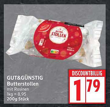 GUT&GÜNSTIG Butterstollen mit Rosinen 200g
