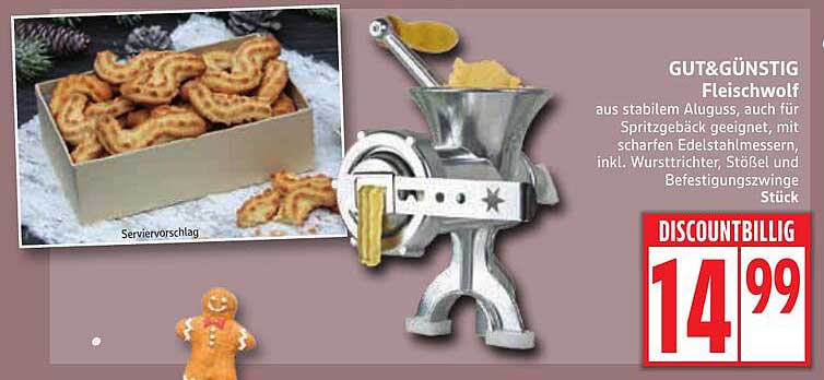 GUT&GÜNSTIG Fleischwolf aus stabilem Aluguss