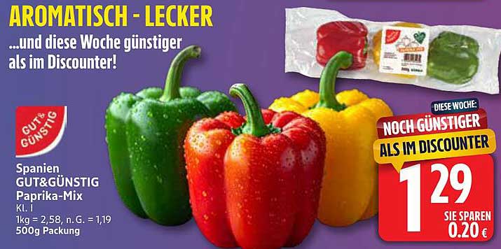 GUT&GÜNSTIG Paprika-Mix 500g für nur 1,29 €
