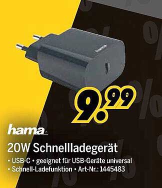 Hama 20W Schnellladegerät - USB-C für universelle Geräte