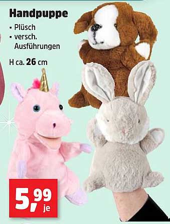 Handpuppe – Plüsch in verschiedenen Ausführungen