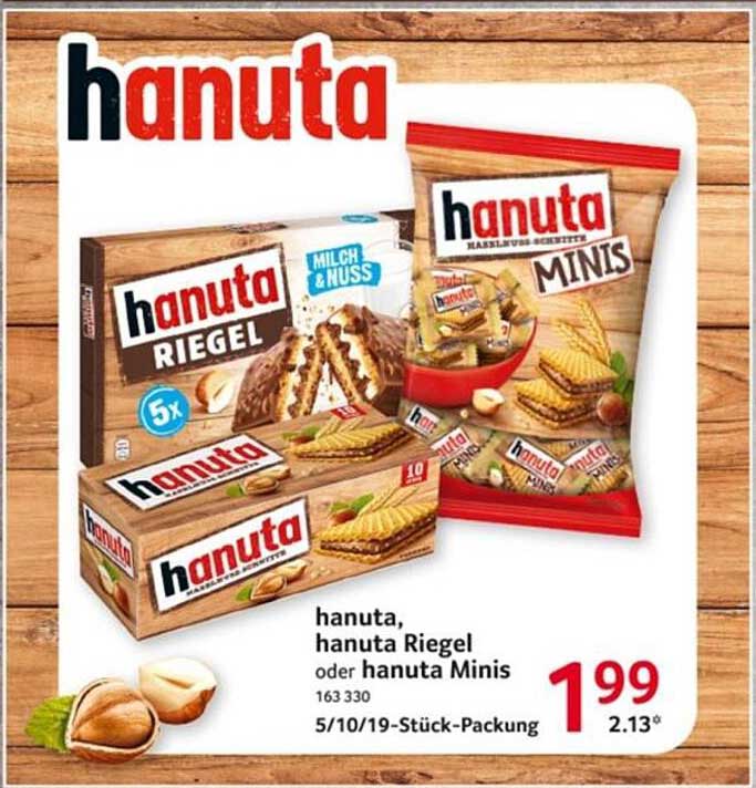 hanuta, hanuta Riegel oder hanuta Minis