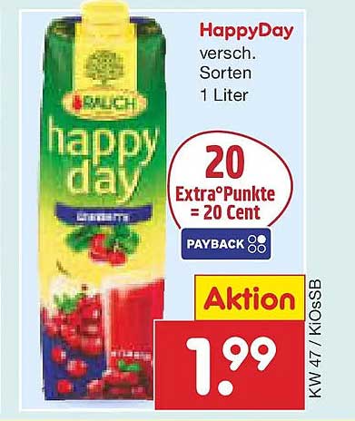 HappyDay Saft 1 Liter - verschiedene Sorten